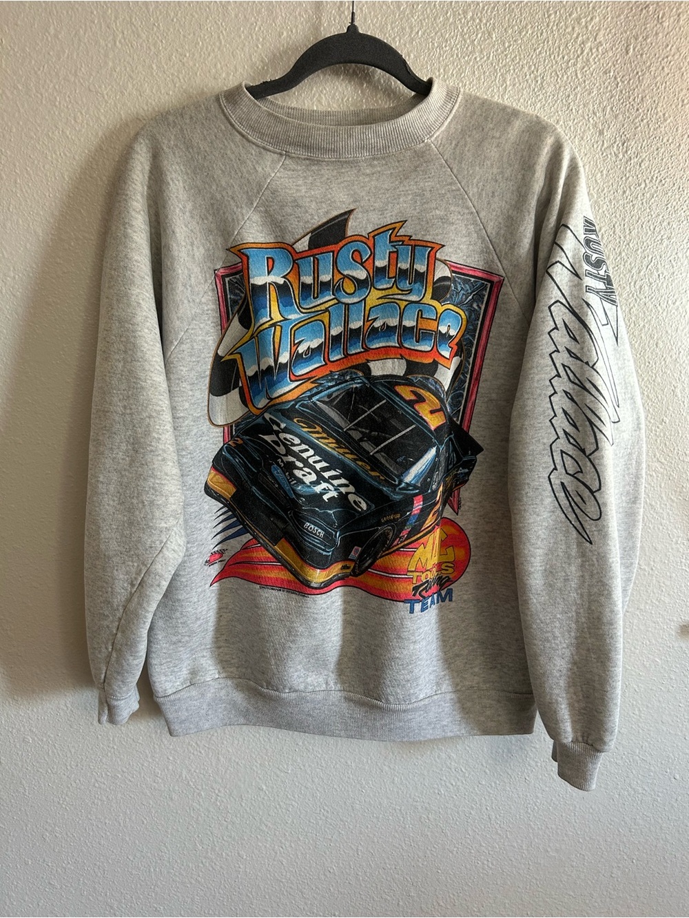 Vintage 90s Hanes Rusty Wallace NASCAR Crewneck Sweatshirt Womens Size XL
